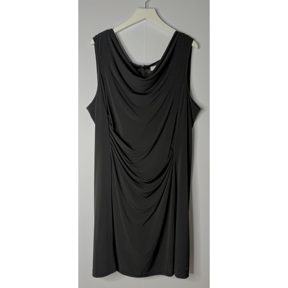 Calvin Klein Sheath Dress Sleeveless Cowl Neck Black Sz 22W 2x 3x‎ Office Career